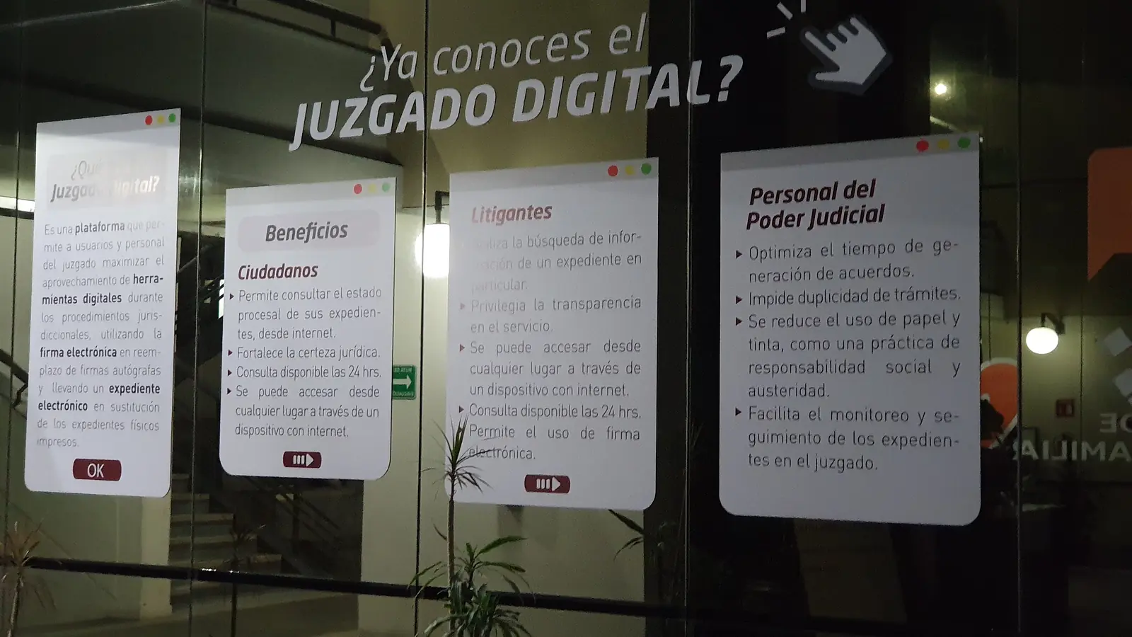 Módulo informativo del Juzgado Digital del Poder Judicial de Veracruz