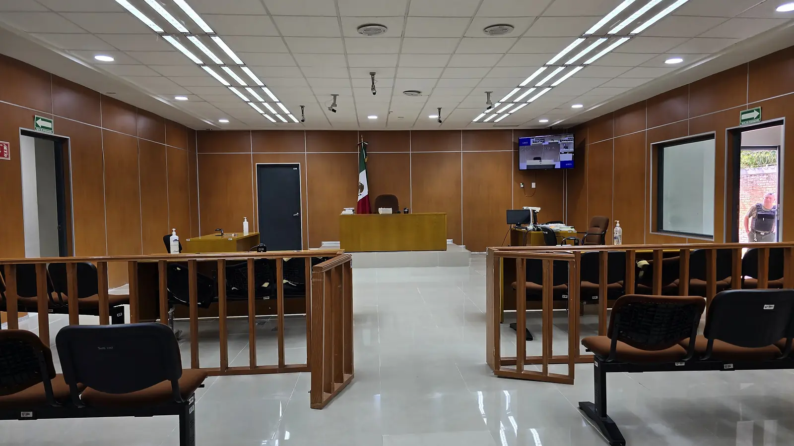 Sala de audiencias penales del Poder Judicial del Estado de Veracruz