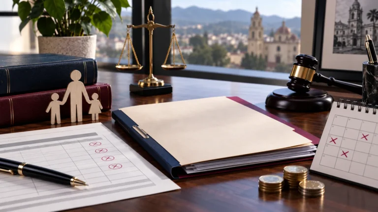 Control de pagos, calendario y documentos jurídicos en un asunto de pensión alimenticia